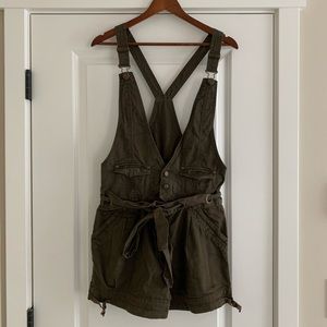 cuffed shortall overalls